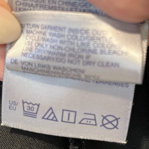 NYDJ Black Coated Denim Trucker Jacket with Slanted Seams S Could fit M - Picture 11 of 15